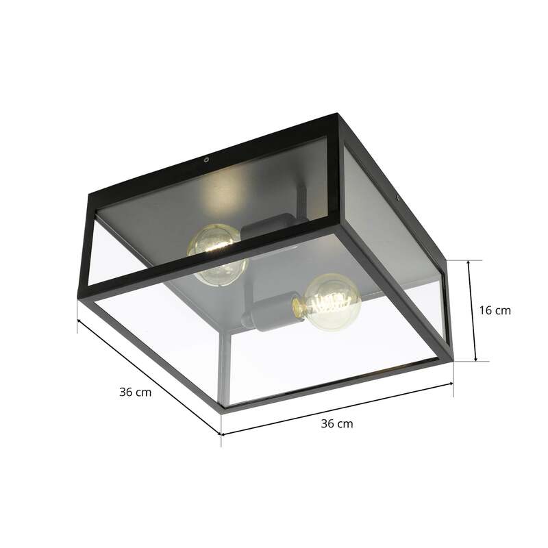Eglo Eckige Deckenleuchte Charterhouse Deckenlampe Hängeleuchte Lampe schwarz - 9002759493929