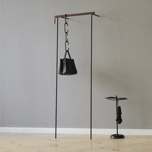 B-Ware Roomsafari Leanon Garderobe Kleiderständer Flur Nussbaum Schwarz Standmöbel