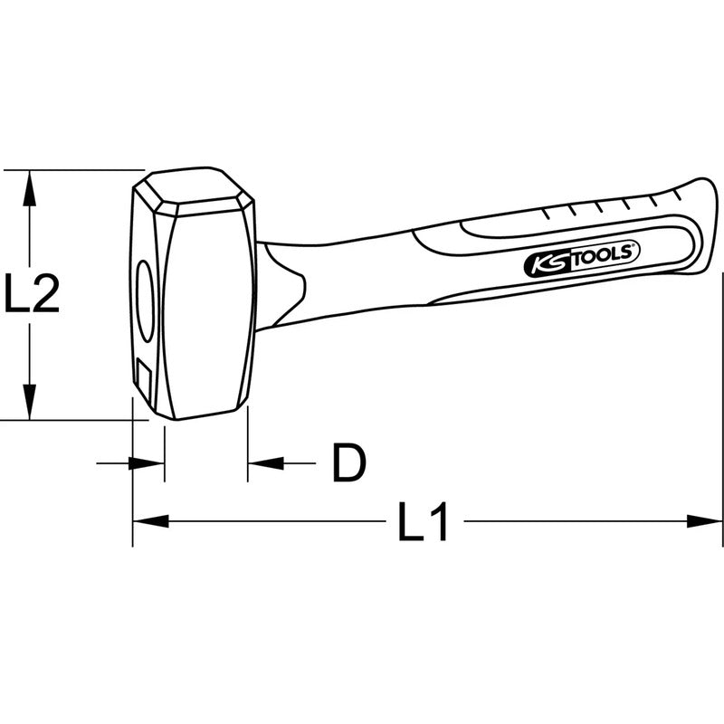 KS Tools Fäustel 1200g 400mm DIN 6475 Edelstahl Werkzeug Handwerkzeug 1 St. - 4042146571910