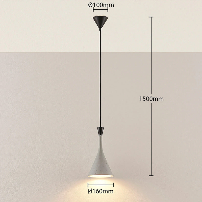 Lindby Hängelampe Hängeleuchte Flynn LED Pendelleuchte dimmbar betongrau Ø16cm - 4251096546026