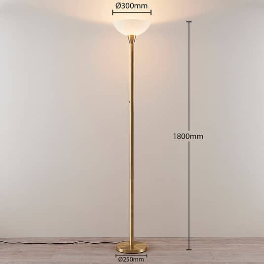 Lindby Stehlampe Ignacia LED Stehleuchte Lampe messingfarben 180cm E27 Leuchte - 4251096543407