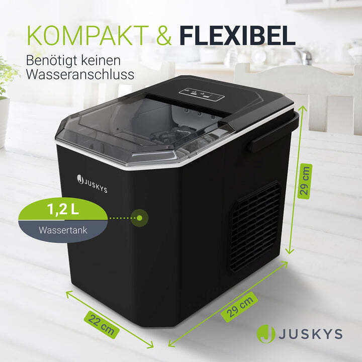 Eiswürfelmaschine IceOracle Selbstreinigung 12kg Eis pro Tag 2 Größen schwarz - 4262437182162