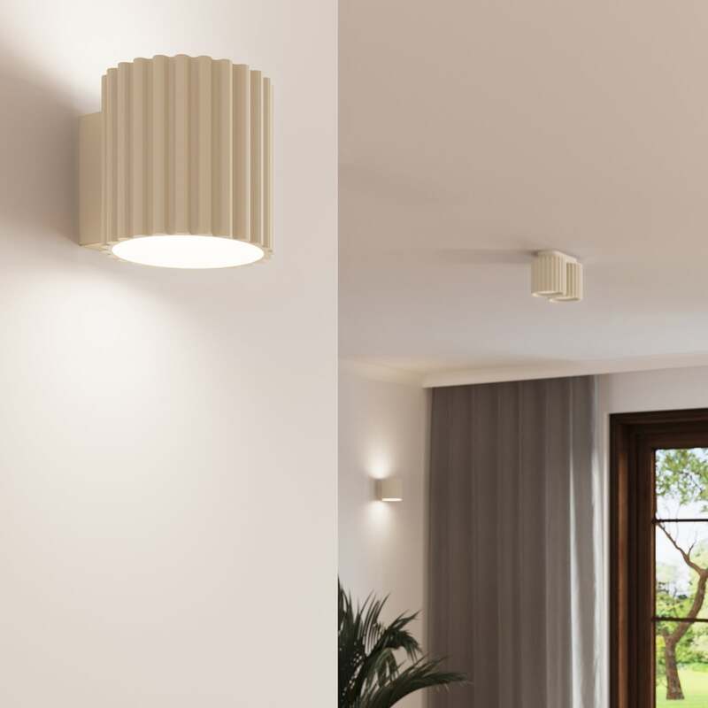RIBLA Wandleuchte Wandlampe Leuchte beige Aluminium G9 10 cm Made in Europe - 5907073081071