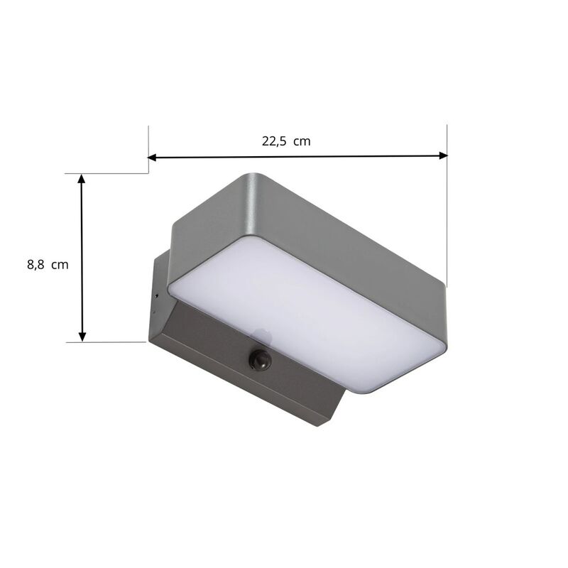 Lindby Außenwandleuchte Fando LED Wandleuchte Gartenlampe anthrazit 22,5cm IP44 - 4255830909023