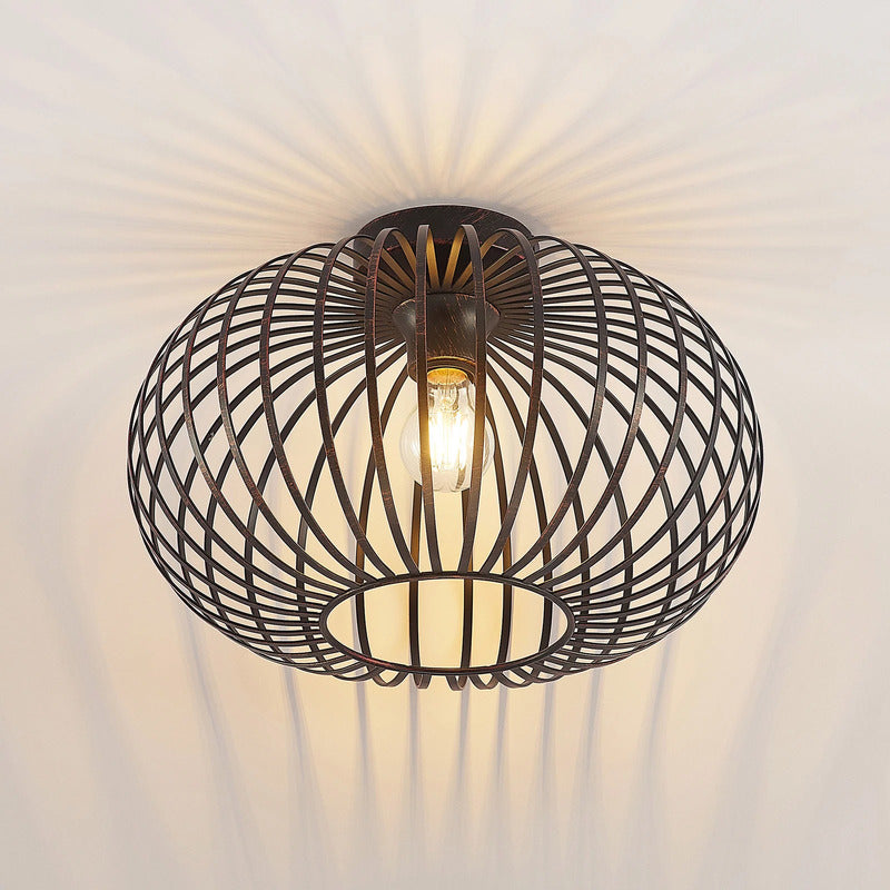 Lindby Deckenlampe Rosalea LED Lampe dimmbar schwarz kupfer Ø40cm 25,5cm - 4251911729290