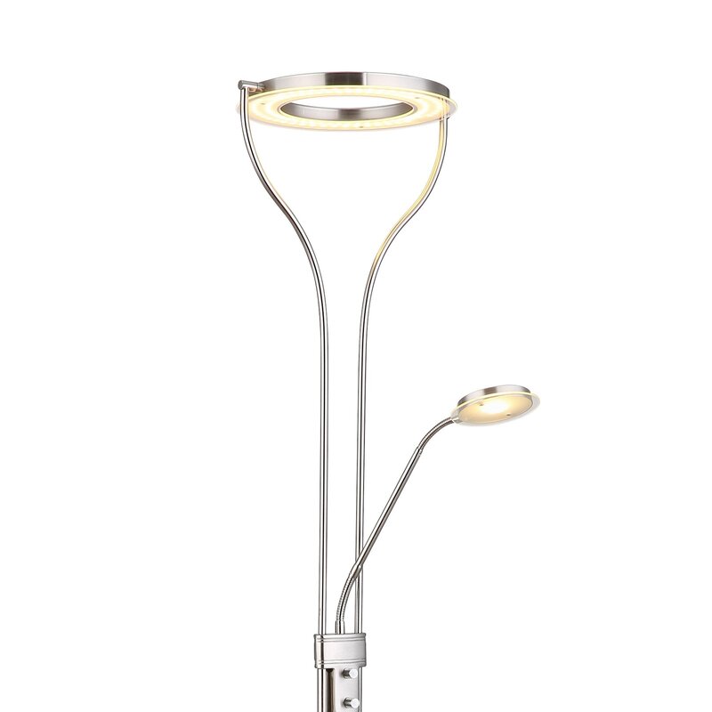 Globo LED-Stehlampe Ebro Stehleuchte Standlampe Höhe 194 cm nickelfarben 2-flg. - 9007371445202