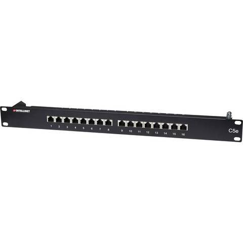 Intellinet 16 Port Netzwerk Patchpanel 19" Rackmount Cat5e geschirmt Patch Netz - 0766623513470