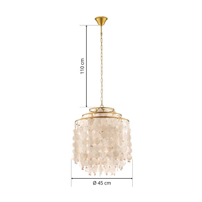Euluna Hängeleuchte Ruben Deckenlampe Wohnzimmerlampe Lampe Leuchte Perlmutt E27 - 8030626533455