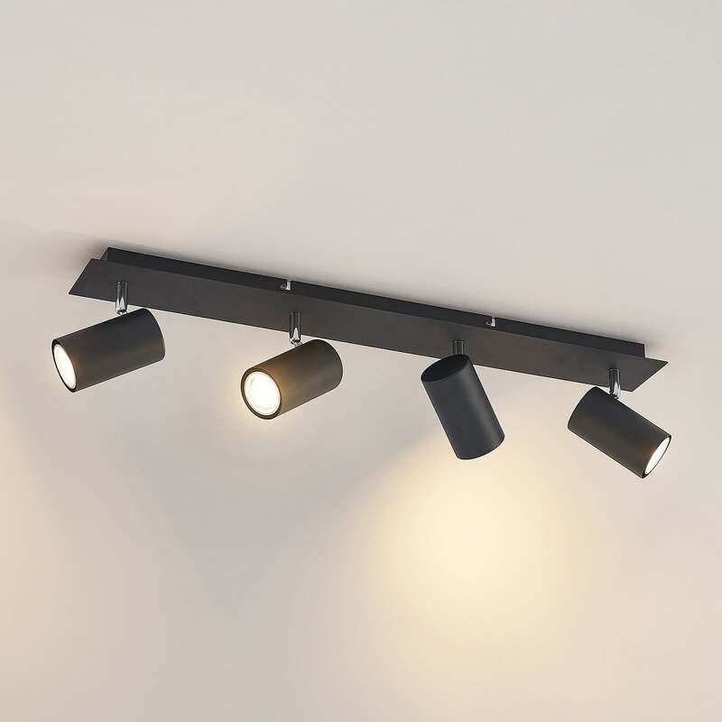 Lindby Deckenstrahler Joffrey LED Lampe dimmbar 4-flg schwarz 70cm GU10 IP20 - 4251911728514