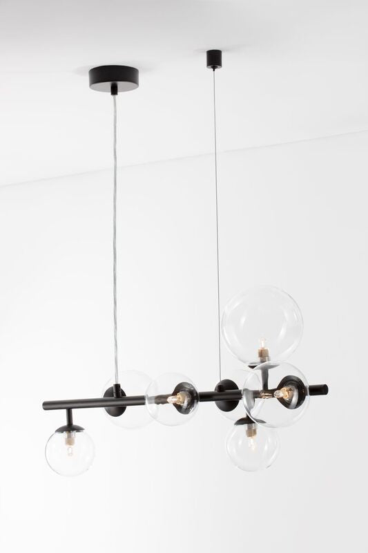 Nova Luce Pendelleuchte Hängeleuchte ODILLIA Schwarz G9 LED 7-fach dimmbar Glas - 5212017434357