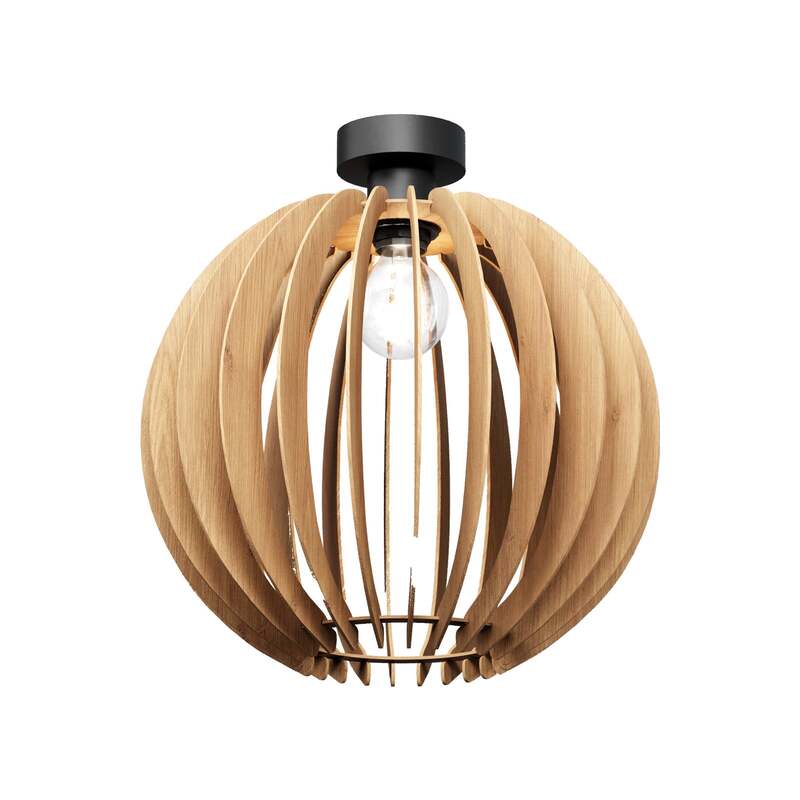 Deckenleuchte Lampe Clay Birke Schwarz Holzleuchte E27 LED skandinavisch Ø 40 cm - 5903148544380