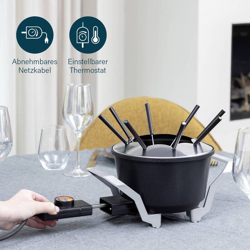 Princess Fonduegerät Fondue 800W Kontrollleuchte 1,5l Aluminium schwarz - 8713016100511