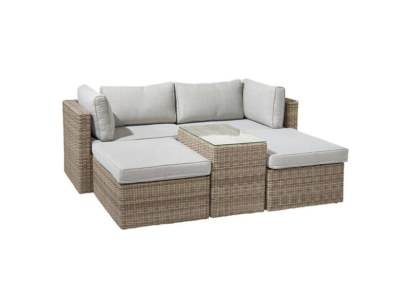 Gartenmöbel-Set Olea II Lounge-Set Polyrattan sandfarben 5-teilig für Garten - 4007873338434