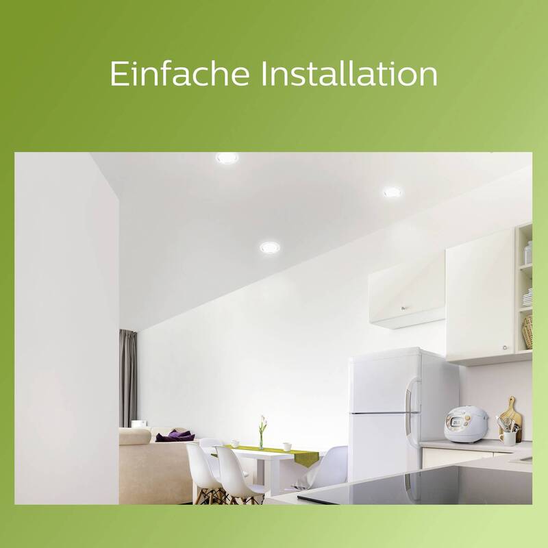 Philips Einbauleuchte LED Downlight 2W neutralweiß 310 Lumen Ø80mm Metall weiß - 8720169308107