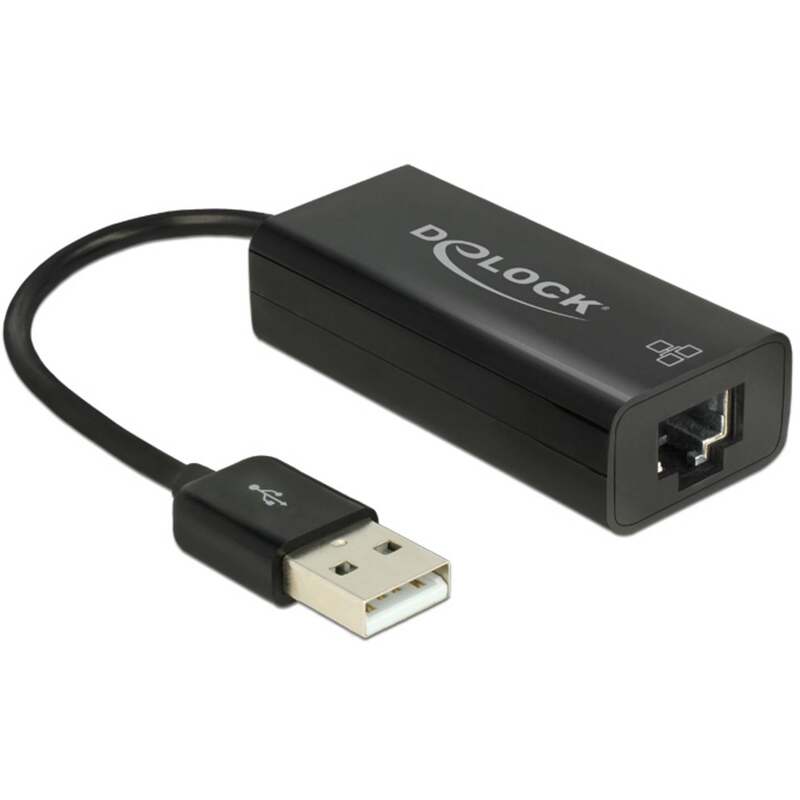 DELOCK Netzwerkadapter LAN Adapter USB RJ45 Ethernet Schwarz Plug Play 2 STÜCK - 4043619625956