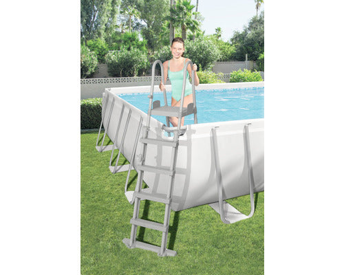 Bestway Aufstellpool Framepool Power Steel eckig 732x366x132cm grau - 4306517616274