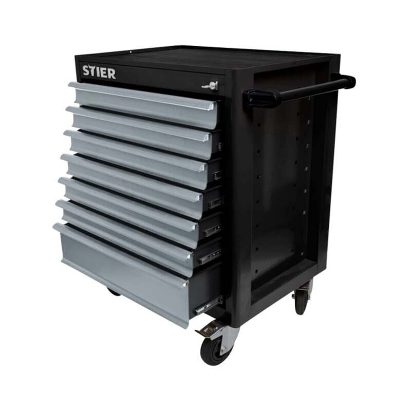 STIER Werkstattwagen BLACK-Edition 7 Schubladen Werkzeugwagen leer schwarz - 4260439003560