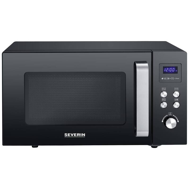 Severin MW Mikrowelle Schwarz Edelstahl 900 W Grillfunktion flacher Glasboden - 4008146037610