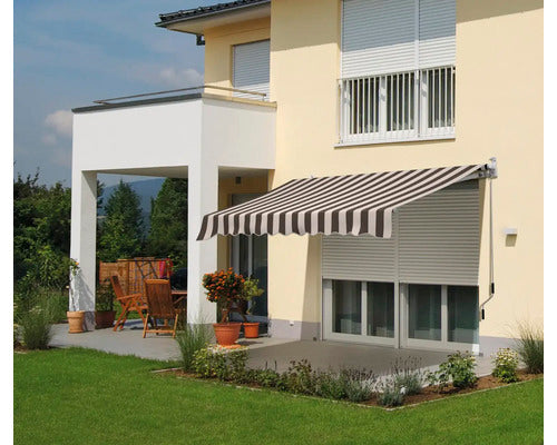 Gelenkarm-Markise 300x250 PE braun/beige für Balkon Terrasse UV-beständig - 4306516116768
