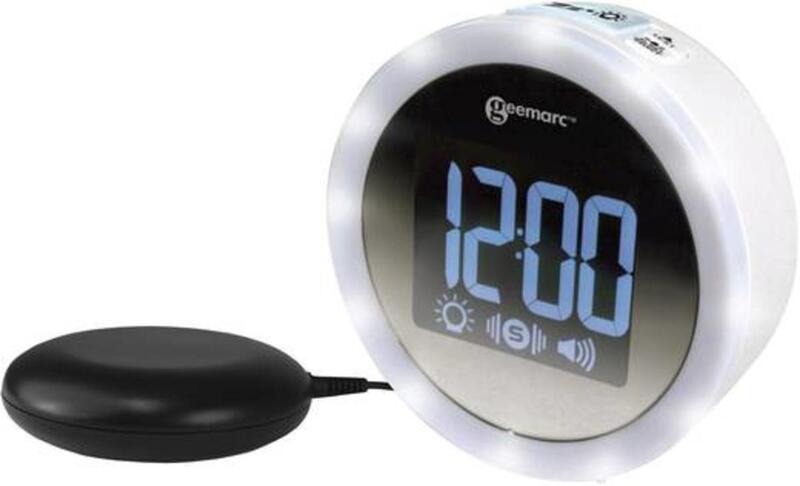 Geemarc JWNS-Star_WH_VDE Quarz Wecker Weiß Mit Vibrationskissen LED - 3521350009040