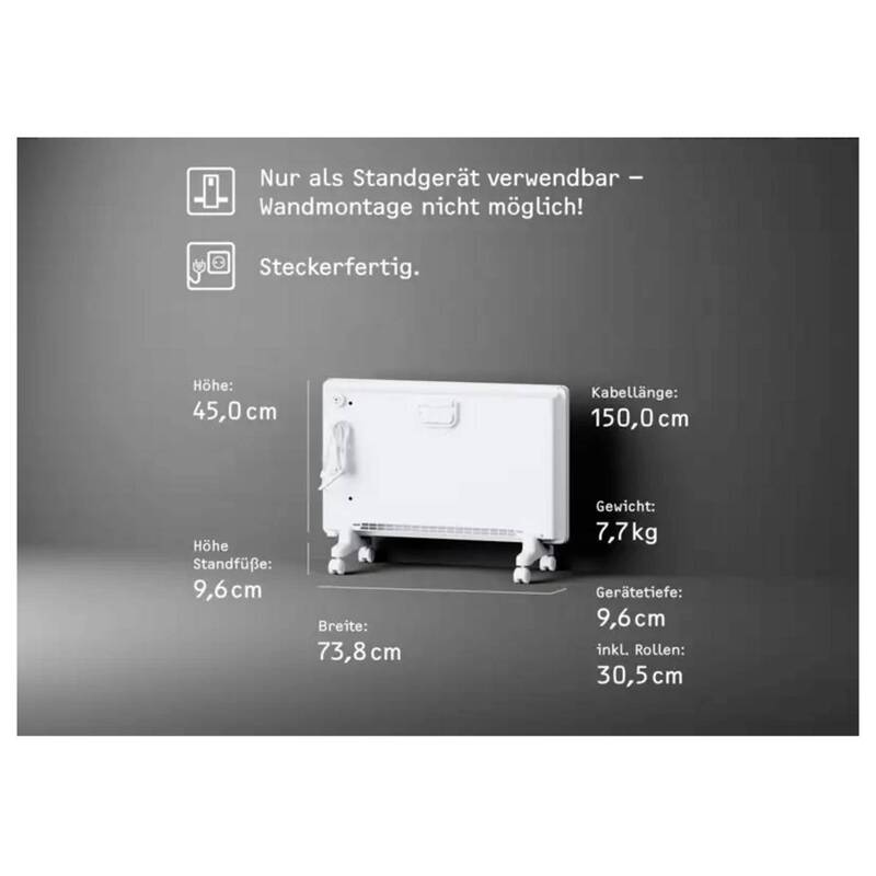 Stiebel Eltron Konvektor Heizgerät 2000W IP24 Heizkörper weiß 25m² 450x738mm - 4017212044506