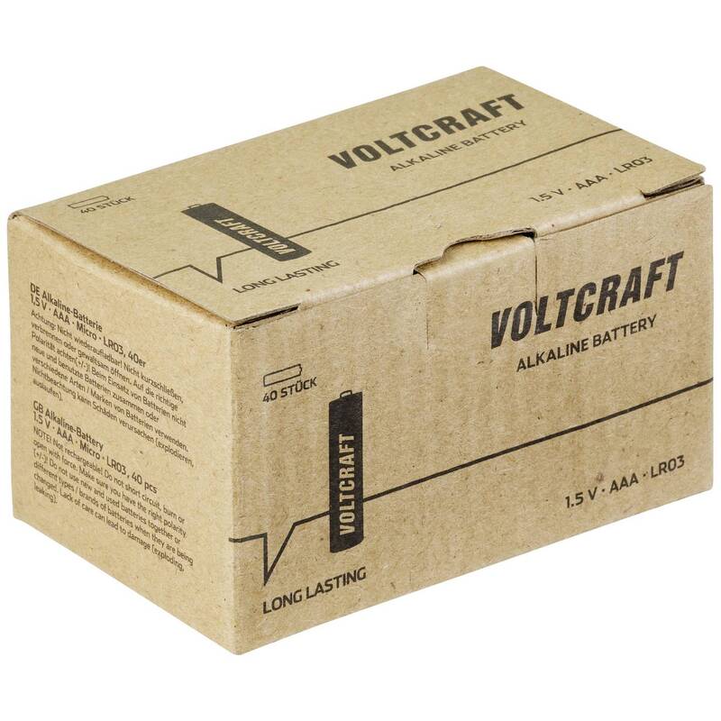VOLTCRAFT Micro AAA-Batterie Alkali-Mangan 1300 mAh 1.5 V 40 Stück zuverlässig - 4064161183541