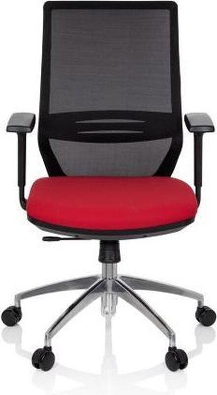 hjh OFFICE Profondo Bürostuhl Drehstuhl Schwarz Rot Stoff Netzgewebe Ergonomie - 4251084676926