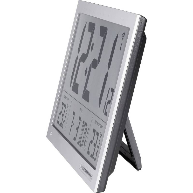 EUROCHRON EFWU Jumbo 102 Funk-Wanduhr mit Innentemperatur und Kalender - 4016139328645