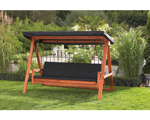 Garden Place Hollywoodschaukel Elin Ersatzdach wasserabweisend 3-Sitzer schwarz - 2007004707780
