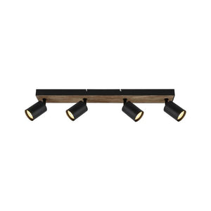 B-Ware Jello Wandleuchte Lampe Wandlampe Wood schwarz holz vierflammig Beleuchtung