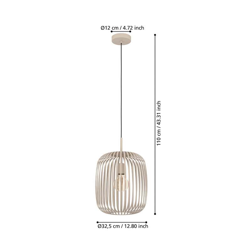 Eglo Hängeleuchte Pendelleuchte Romazzina LED Lampe dimmbar sand Ø33cm Metall - 9008606244300