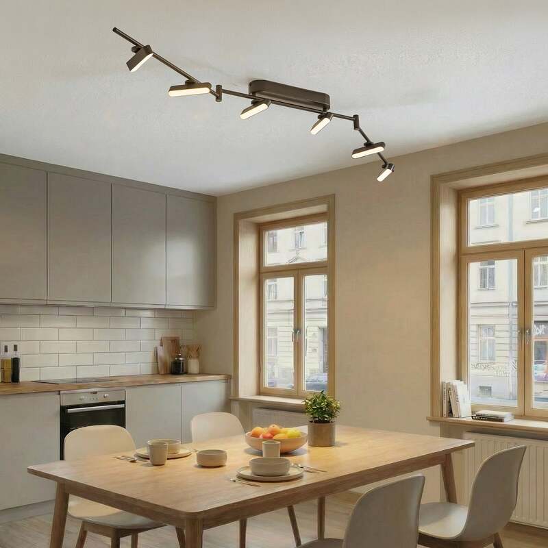 Lindby LED Strahler Deckenleuchte Lichtleiste Eldrin Schwarz dimmbar sechsflammi - 4251911791211