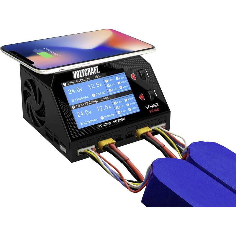 VOLTCRAFT V-Charge 600 DUO Modellbau-Ladegerät 16A LiPo LiHV LiIon LiFePO NiCd - 4053199995356