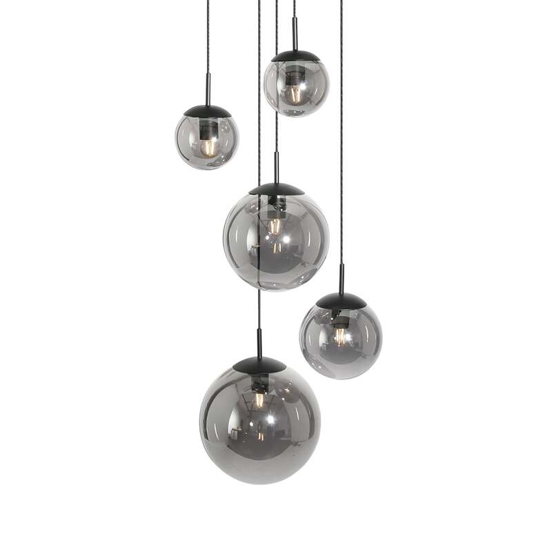 Steinhauer Hängeleuchte Bollique dimmbar schwarz Glas Pendelleuchte Lampe Ø60cm - 8712746133363