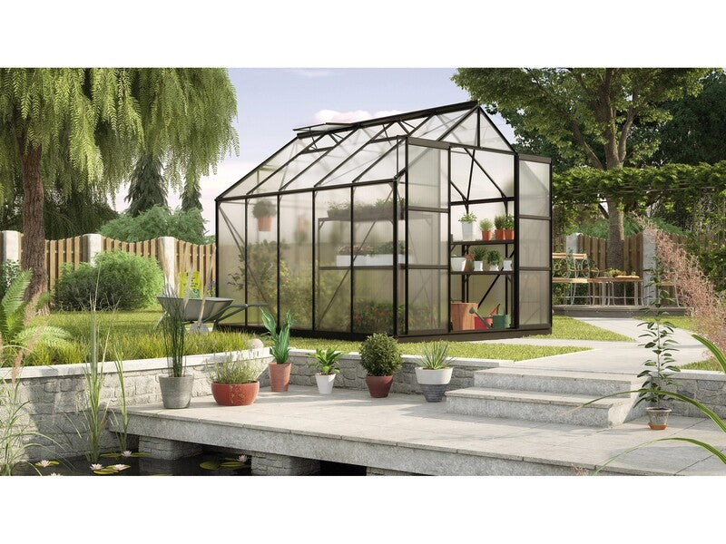 Vitavia Gewächshaus Uranus 8300 Garten Gewächshaus 8,3 m² Doppeltür schwarz - 4005717115906