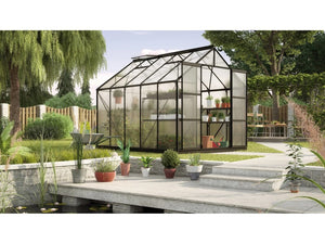 B-Ware Vitavia Gewächshaus Uranus 8300 Garten Gewächshaus 8,3 m² Doppeltür schwarz