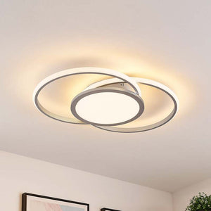 B-Ware Lucande Deckenlampe LED Senne dimmbar silber Aluminium 63cm Leuchte Licht