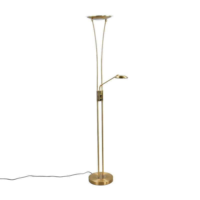 Lindby Stehlampe Eda LED dimmbar messing matt Leselampe Lampe 180cm Höhe 30cm - 4251096532357