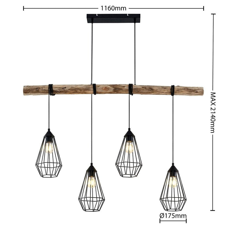 Lindby Eldarion Hängeleuchte Pendelleuchte Deckenlampe Lampe Leuchte 4-flmg 228 - 4251096581133