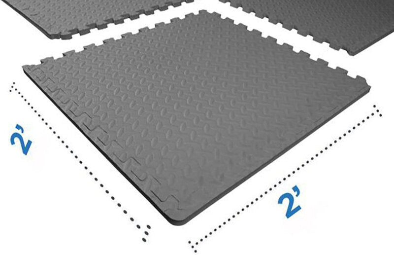 BalanceFrom Fitness Puzzle Mat 96ft² EVA Schaum Fliesen rutschfest grau 24 Stück - 0856271007817