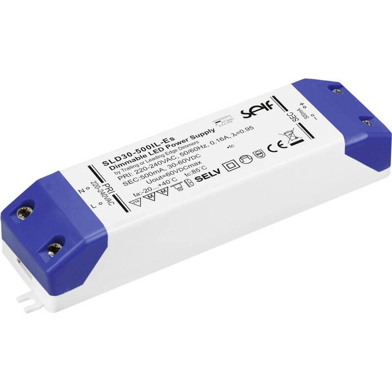 Self Electronics LED Treiber Konstantstrom SLD30-600IL-ES dimmbar grau 30W 600mA - 4021087047302