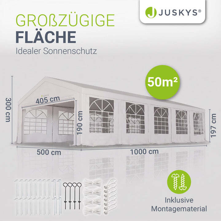Gartenzelt Partyzelt Gala 5x10m Pavillon wasserdicht UV-Schutz für Party Garten - 4260565528555