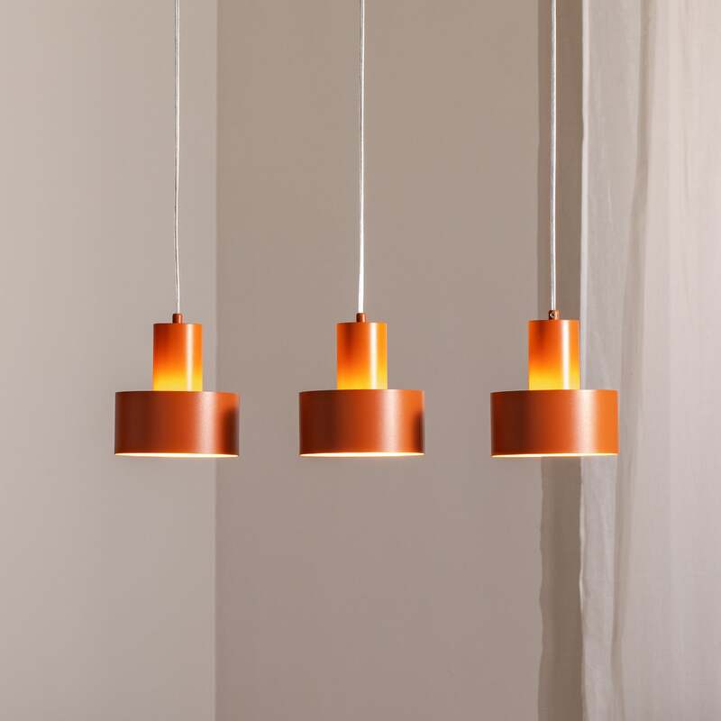 Hängeleuchte Rif 3 ziegelrot 3-flammig dimmbar Stahl 67x15 cm Sigma - 5902846810674