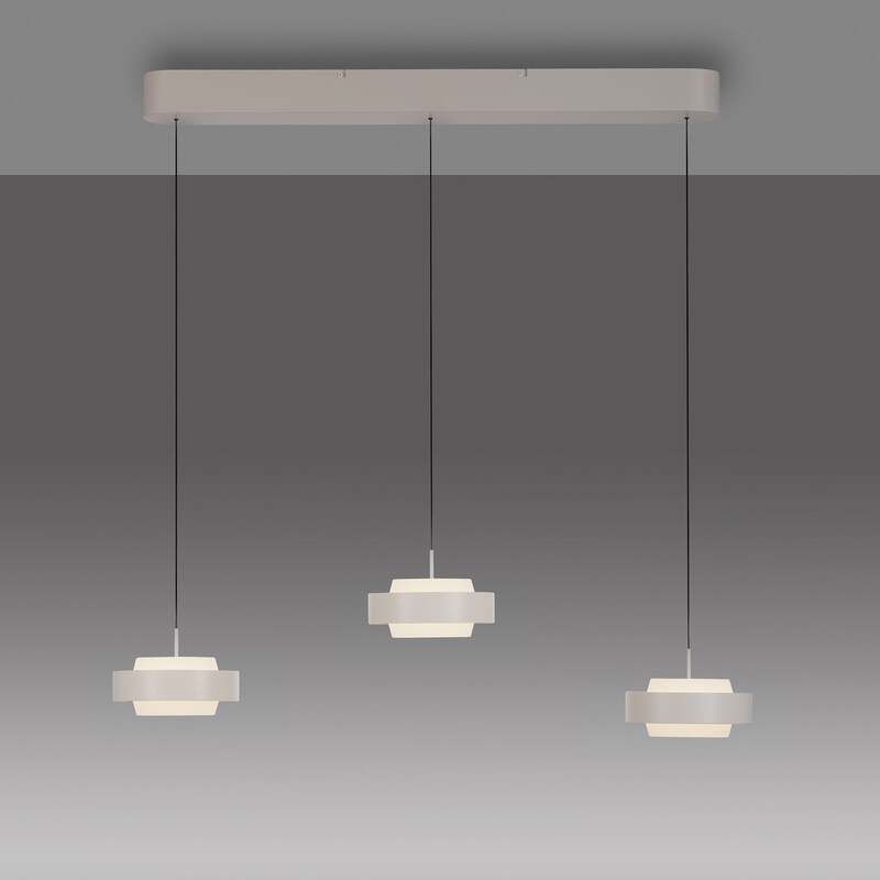 SCHÖNER WOHNEN Hängelampe Pendelleuchte LED Lampe Elmo beige Sandbrise Glas - 4043689019372