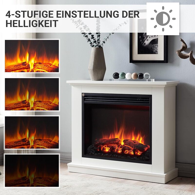 BALDERIA Phanos Elektrokamin Kaminofen Fernbedienung Weiß SIEHE TEXT/FOTO - 4260672445158