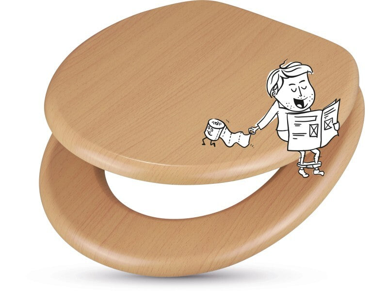 baliv WC-Sitz Moros MDF Holzkern Buche Hell bis 200kg stabiler Toilettensitz - 4007873944383