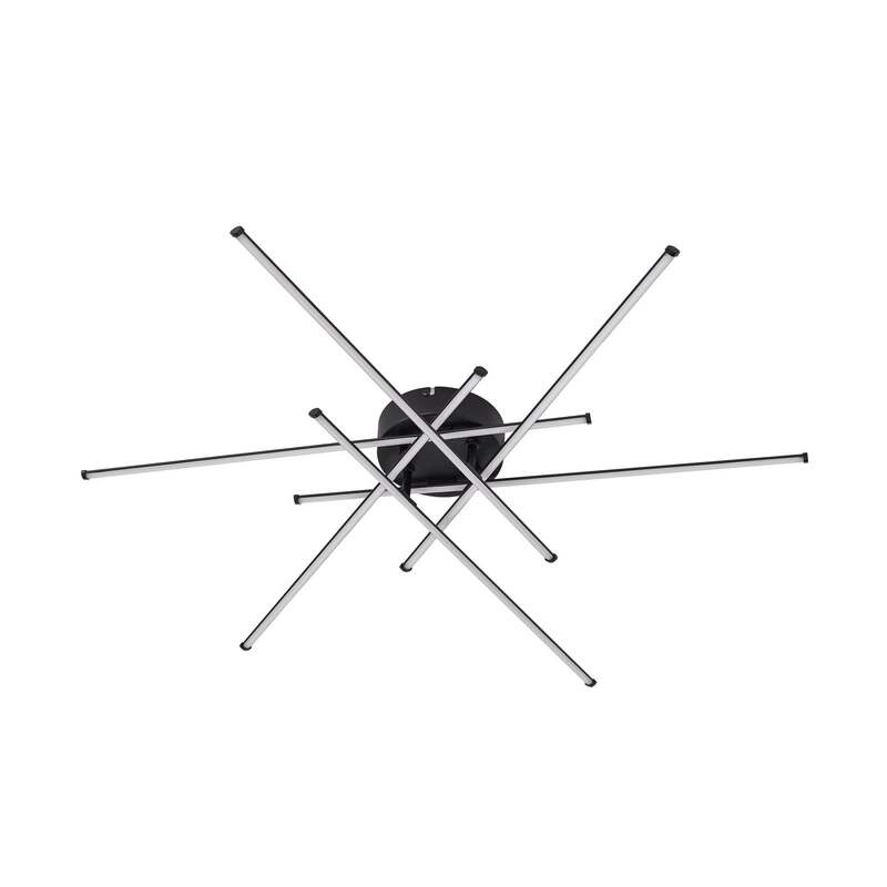Lindby Deckenleuchte Lampe LED Elviano schwarz Ø 80 cm 3000 K Aluminium Leuchte - 4255830901966