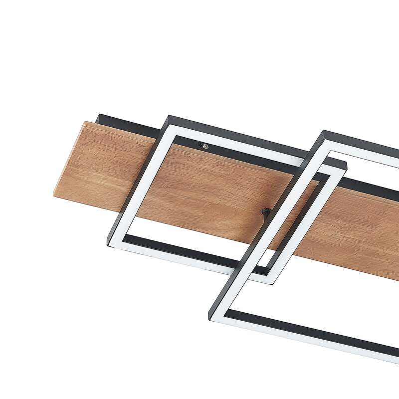 Lucande Deckenleuchte Chariska LED dimmbar Holz schwarz 95cm CCT Leuchte 4050lm - 4251911747485
