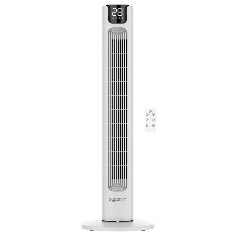 Sygonix Turmventilator 50W Timer Oszillierend Fernbedienung Weiß 315x942mm - 4064161489407