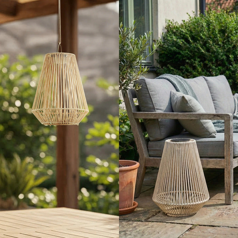 Lindby Hängelampe Hängeleuchte Austas LED Pendelleuchte dimmbar beige IP54 32cm - 4255830909412